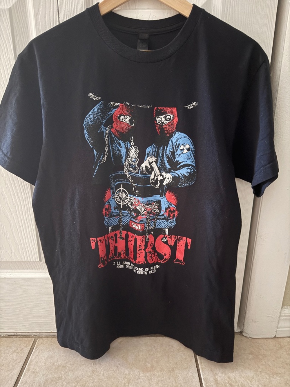 The Thirst Graphic T-Shirt Black Red Blue Horror Streetwear Punk Gothic Tee | M